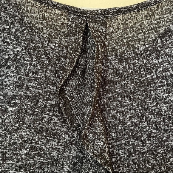 DownEast | Marled Black Boho Ruffled Lace Long Sleeve Knit Top, Large - Picture 5 of 7